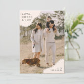 Minimalistische Beige Kerstfoto Feestdagenkaart (Staand voorkant)