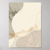 Minimalistische beige lijn Abstract Poster (Voorkant)