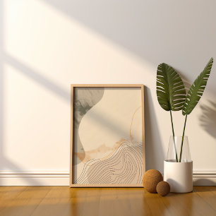 Minimalistische beige lijn Abstract Poster
