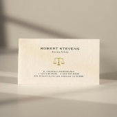Minimalistische Beige linnen & Gold Justice Scale Visitekaartje