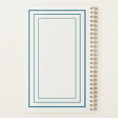 Minimalistische Beige & Marineblauwe Gepersonalise Planner (Achterkant)