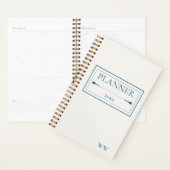 Minimalistische Beige & Marineblauwe Gepersonalise Planner (Display)