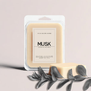 Minimalistische beige moderne elegante soja-was sm voedselcontainer etiket