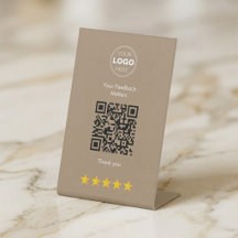 Minimalistische Beige Moderne QR Feedback Design