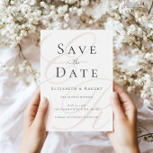 Minimalistische Beige Monogram Trouwen Save the Da Date