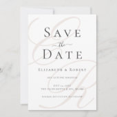 Minimalistische Beige Monogram Trouwen Save the Da Save The Date (Voorkant)