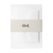 Minimalistische Beige Monogram Trouwjurk Uitnodigingen Wikkel (Voorkant Voorbeeld)