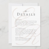 Minimalistische Beige Monogram Wedding Details Kaa Kaart (Voorkant)