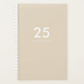 Minimalistische Beige naam Planner (Voorkant)