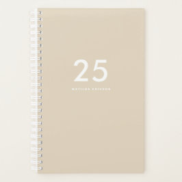 Minimalistische Beige naam Planner