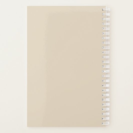 Minimalistische Beige naam Planner (Achterkant)