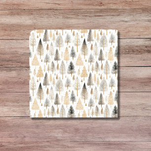 Minimalistische Beige Nordic Folk Art Scandi bomen Tegeltje