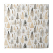 Minimalistische Beige Nordic Folk Art Scandi bomen Tegeltje (Voorkant)