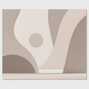 Minimalistische beige organische abstracte vormen cadeaupapier