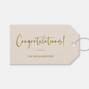Minimalistische Beige Persoonlijke Felicitaties Cadeaulabel