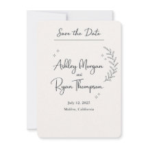 "Minimalistische Beige Save the Date Kaart"