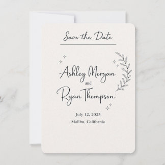 "Minimalistische Beige Save the Date Kaart"