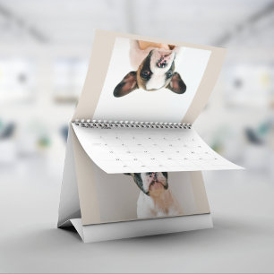 Minimalistische Beige Scrapbook Huisdier Foto  Kalender