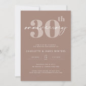 Minimalistische beige script 30e trouwjubileum kaart (Voorkant)