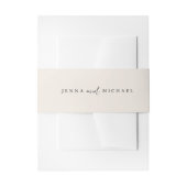 Minimalistische Beige Script Wedding Uitnodigingen Wikkel (Voorkant Voorbeeld)