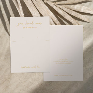 Minimalistische Beige Sieraden Oorbel Display Kaar Visitekaartje