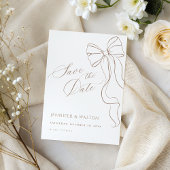 Minimalistische Beige Strik Save the Date Kaart