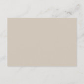 Minimalistische Beige Taupe Script bruiloft detail Informatiekaartje (Achterkant)