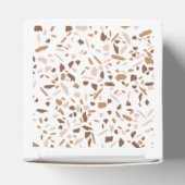 Minimalistische beige Terrazzo Mosaic Branding Bedankdoosjes (Bovenkant)