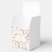 Minimalistische beige Terrazzo Mosaic Branding Bedankdoosjes (Geopend)