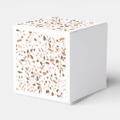 Minimalistische beige Terrazzo Mosaic Branding Bedankdoosjes (Achterkant)
