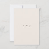 Minimalistische Beige Trouw RSVP Kaart (Achterkant)