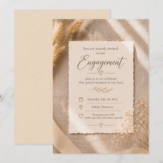 Minimalistische Beige Trouwkaart Kaart