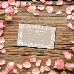 Minimalistische Beige verlaat Date Night ideeën Informatiekaartje