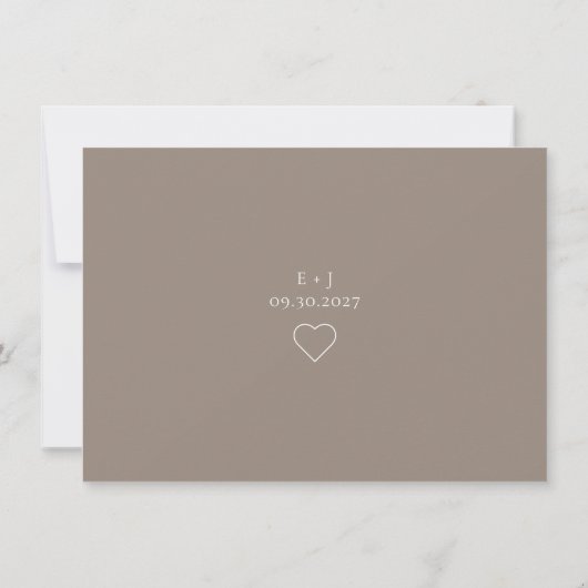 Minimalistische Beige Witte Bruiloft Save The Date Kaart (Achterkant)
