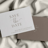 Minimalistische Beige Witte Bruiloft Save The Date Kaart