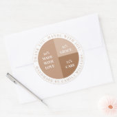 Minimalistische Beige & Witte Thank You Sticker (Envelop)