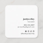 Minimalistische benoeming QR-codeboek Vierkante Visitekaartje (Achterkant)