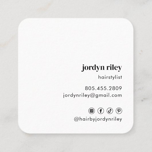 Minimalistische benoeming QR-codeboek Vierkante Visitekaartje (Achterkant)