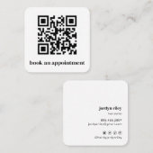 Minimalistische benoeming QR-codeboek Vierkante Visitekaartje (Voorkant / Achterkant)