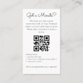 Minimalistische beoordelingsverzoek met QR-code Ch Visitekaartje (Achterkant)