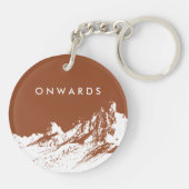 Minimalistische berg illustratie Sienna Sleutelhanger (Achterkant)