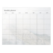 Minimalistische berg Maandelijkse planner, aangepa