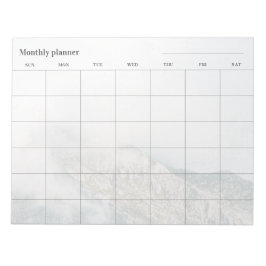 Minimalistische berg Maandelijkse planner, aangepa Notitieblok
