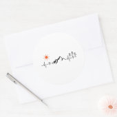 minimalistische berg ronde sticker (Envelop)