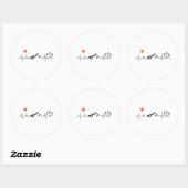 minimalistische berg ronde sticker (Vel)