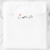 minimalistische berg ronde sticker (Tas)