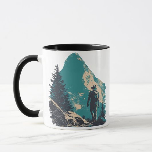 Minimalistische berg-rugzakker graphic - Alpin Mok (Links)