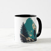 Minimalistische berg-rugzakker graphic - Alpin Mok (Voorkant rechts)