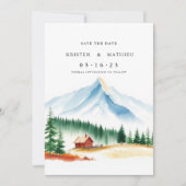 minimalistische berg save the date (Voorkant)