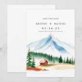 minimalistische berg save the date (Voorkant / Achterkant)